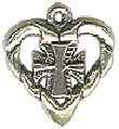 Heart with Cross Sterling Silver Charm Pendant