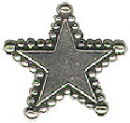 Star with Bead Accents Large Sterling Silver Charm Pendant