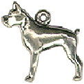 Dog, Boston Terrier 3D Sterling Silver Charm Pendant