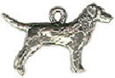 Dog, Retriever 3D Sterling Silver Charm Pendant