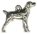 Dog, Hunting Pointer 3D Sterling Silver Charm Pendant