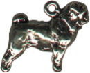 Dog, Pug 3D Sterling Silver Charm Pendant