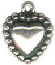 Heart Puffy Charm with Tiny Bead Accents Sterling Silver Pendant