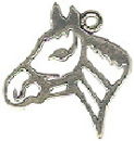 Horse Head Outline Sterling Silver Charm Pendant