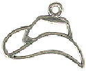 Cowboy Hat Outline Sterling Silver Charm Pendant