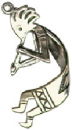 Indian Kokopelli 3D Sterling Silver Indian Charm Pendant
