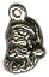 Christmas Santa Head 3D Sterling Silver Charm Pendant