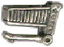 Shopping Cart 3D Sterling Silver Charm Pendant