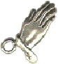 Religious Christian Praying Hands 3D Sterling Silver Charm Pendant