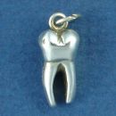 Tooth 3D Sterling Silver Charm Pendant for the Dental Occupation