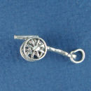 Cannon 3D Sterling Silver Charm Pendant