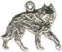 Wolf Charm Walking Sterling Silver Pendant