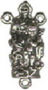 Religious Christian Rosary Center with Mary and Jesus 3D Sterling Silver Charm