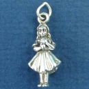Religious Christian Girl Child Receiving First Communion 3D Sterling Silver Charm Pendant