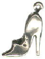 Ladies High Heel Shoe 3D Sterling Silver Charm Pendant