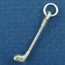 Golf Club with Ball 3D Sterling Silver Charm Pendant