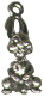 Easter Bunny Rabbit Hare 3D Sterling Silver Charm Pendant