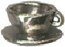 Tea Cup and Saucer 3D Sterling Silver Charm Pendant