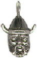 Viking Head Small 3D Sterling Silver Charm Pendant