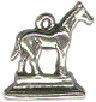 Horse Show Statue 3D Sterling Silver Trophy Charm Pendant