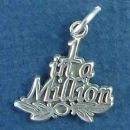 1 in a Million Word Phrase Sterling Silver Charm Pendant