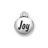 Inspiration Round Domed Affirmation Message Joy Sterling Silver Word Charm Pendant