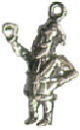 Christmas: Santa Claus Waving 3D Sterling Silver Charm Pendant