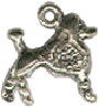 Dog, French Poodle Small 3D Sterling Silver Charm Pendant