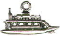 River Boat Ship Nautical 3D Sterling Silver Charm Pendant