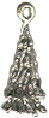 Christmas Tree 3D Sterling Silver Charm Pendant