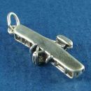Wright Brothers Biplane Airplane Charm Sterling Silver Pendant