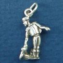 Bull Fighting Matador 3D Sterling Silver Charm Pendant