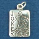 Joker Playing Card Sterling Silver Charm Pendant