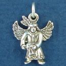 Indian Angel Beating a Drum Sterling Silver Indian Charm Pendant
