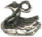 Christmas 12 Days: Swans Swimming Small 3D Sterling Silver Charm Pendant