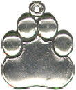 Paw Print Large Sterling Silver Charm