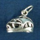 Lacrosse Sports Helmet 3D Sterling Silver Charm Pendant