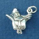 Horse Back Ridding Side Saddle 3D Sterling Silver Charm Pendant