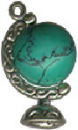 School World Globe on Stand 3D Sterling Silver Charm for Necklace Pendant