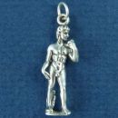 Art Sculpture of Michelangelo's David 3D Sterling Silver Charm Pendant