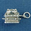 Religious Jewish Ark of the Covenant with Angles 3D Sterling Silver Charm Pendant