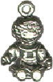 Doll, Rag,3D Sterling Silver Charm