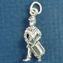 Confederate Soldier in Uniform and Drum 3D Sterling Silver Charm Pendant