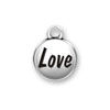 Inspiration Round Domed Affirmation Message Love Sterling Silver Word Charm