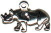 Rhino 3D Sterling Silver Charm Pendant