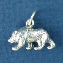 Bear, Grizzly of Alaska 3D Sterling Silver Charm Pendant