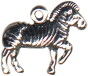 Zebra 3D Sterling Silver Charm Pendant
