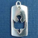 Religious Christian Dove Descending Holy Spirit Sterling Silver Charm Dog Tag Pendant