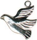 Dove Rising Christian Sterling Silver Charm Pendant