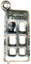Telephone Booth Moveable 3D Sterling Silver Charm Pendant